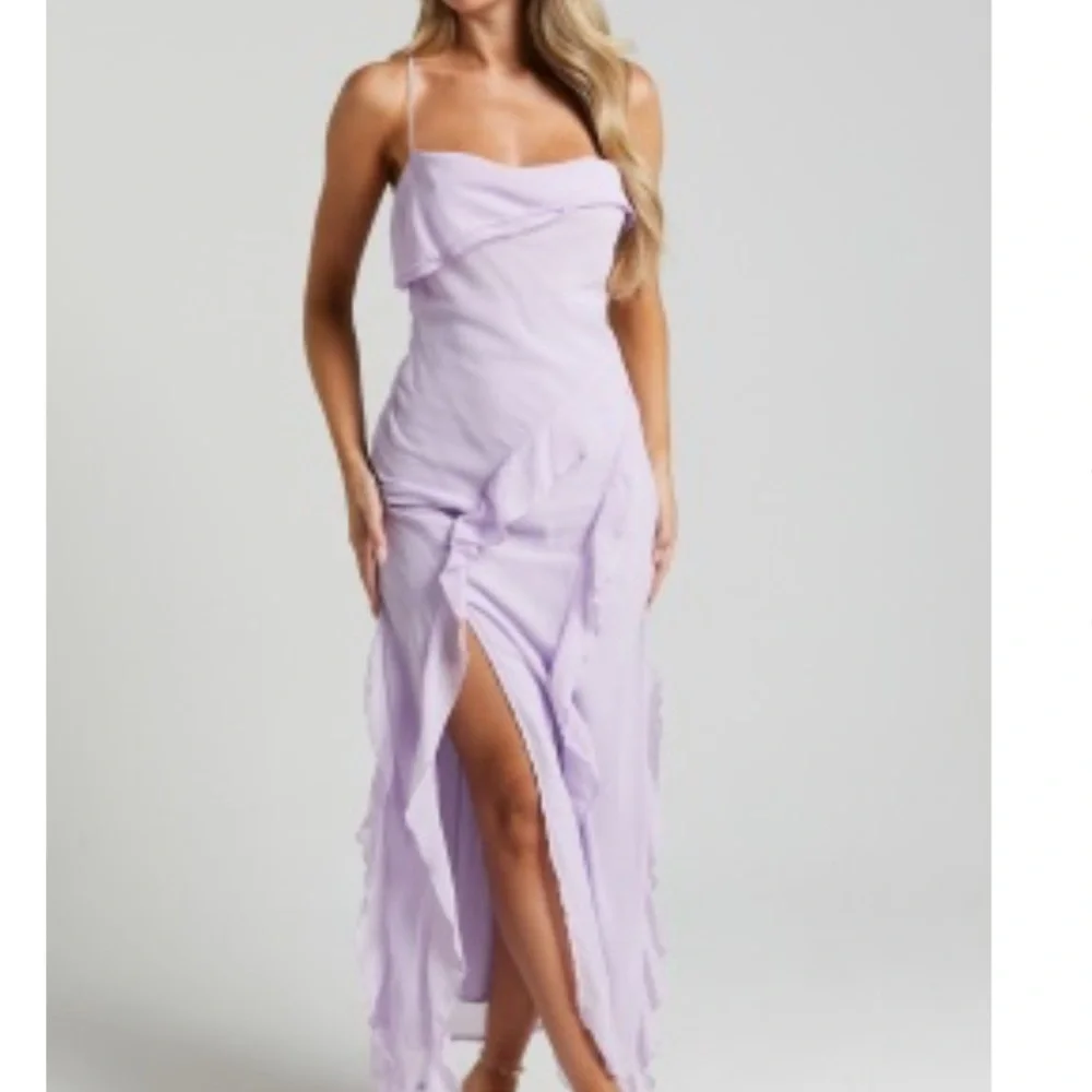 Showpo Lavender Midi Dress with Spaghetti Straps - Picture 1 of 4